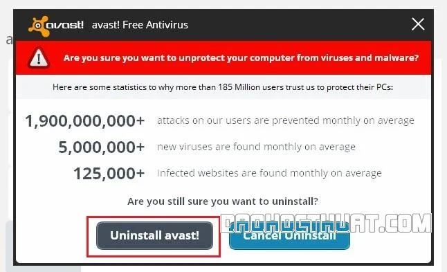 Cách xóa chương trình Avast Antivirus (phiên bản chất lượng cao)
