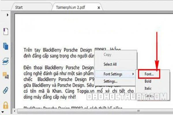 Cách làm chữ in đậm trong file PDF