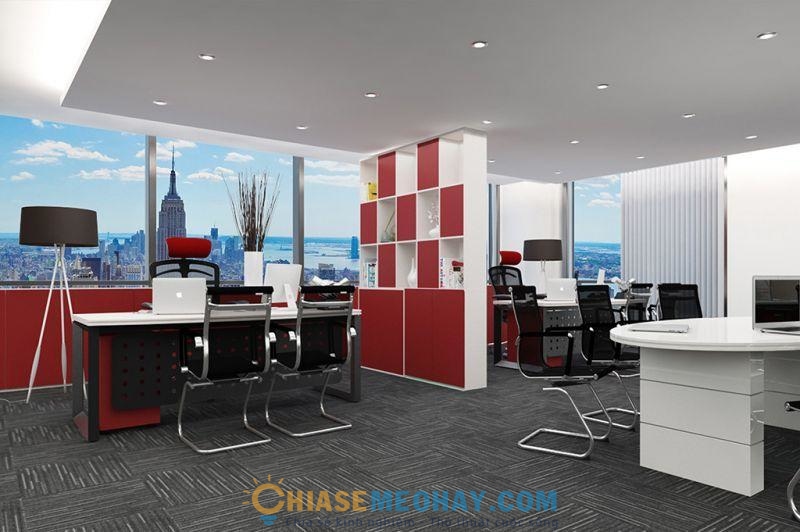 Văn phòng màu đỏ đen kết hợp là biểu tượng sự phát triển thịnh vượng của doanh nghiệp